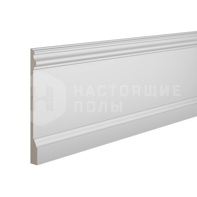 Белый плинтус Ultrawood Base 5800 под покраску, 2440*230*20 мм