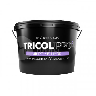 Однокомпонентный высокопрочный эластичный паркетный клей Tricol Pro 1K PT-MS Hard (14 кг)