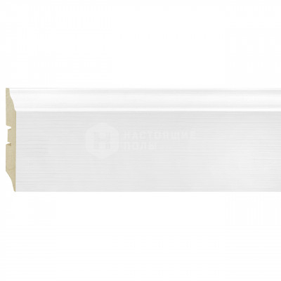 Ламинированный плинтус SmartProfile 3D wood Белый фактурный, 2400*82*16 мм