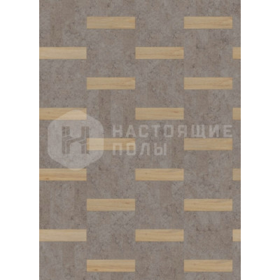 ПВХ плитка клеевая Moduleo Moods 121 Basket Weave Small Concrete 22220 Дуб Блэкджек + 46960 Юрский Камень