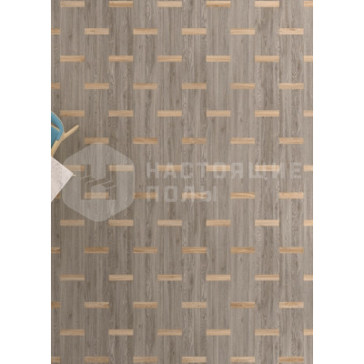 ПВХ плитка клеевая Moduleo Moods 133 Basket Weave Slim Contemporary 22220 Дуб Блэкджек + 22937 Дуб Блэкджек