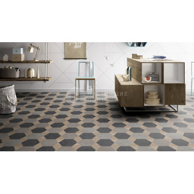 ПВХ плитка клеевая Moduleo Moods 230 Honeycomb Hard 46960 Юрский Камень + 46985 Азурит + 24280 Дуб Вердон