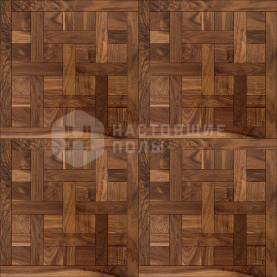 Модульный паркет Coswick Шаверни 1317-3601 Орех Американский Натуральный Традишинал, 635*635*19.05 мм