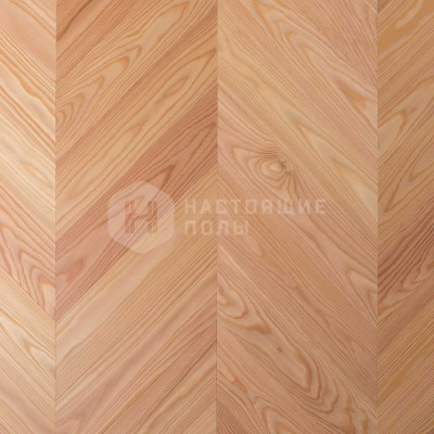 Паркет Французская елка Admonter Chevron 60 градусов 117721/117722 Лиственница Элеганс брашированный под маслом 525*120*10 мм