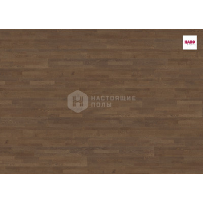 Паркетная доска Haro Parquet 535606 Дуб Пуро Земляной Тренд структурированный трехполосный