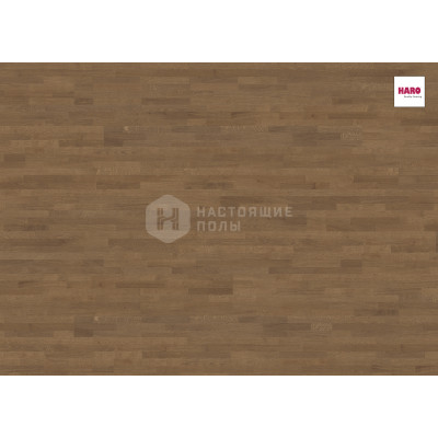 Паркетная доска Haro Parquet 534843 Дуб Пуро Дымчатый Тренд структурированный трехполосный