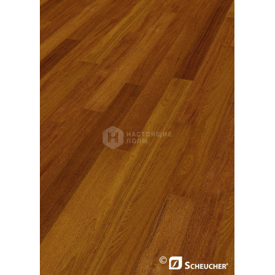 Паркетная доска Scheucher Parkett Woodflor 182 09010 Мербау полуматовый лак однополосный, 2200*182*14 мм