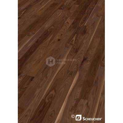 Паркетная доска Scheucher Parkett Woodflor 140 20982 Орех Американский Натур матовый лак однополосный, 2200*140*14 мм