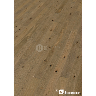 Паркетная доска Scheucher Parkett Woodflor 140 Valletta 20267 Дуб Старый Кантри брашированный под натуральным маслом однополосный, 2200*140*14 мм