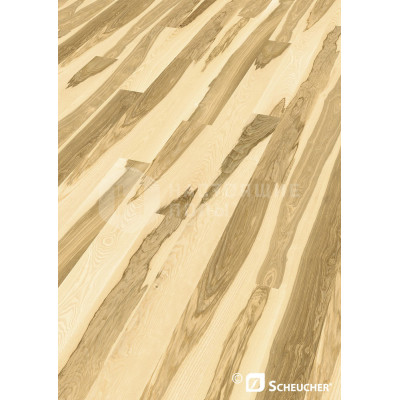 Паркетная доска Scheucher Parkett Woodflor 182 Ясень Ядровый полуматовый лак однополосный, 2200*182*14 мм