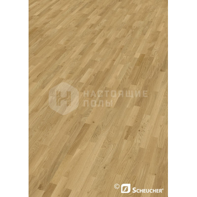 Паркетная доска Scheucher Parkett Woodflor 182 3-stripe 08896 Дуб Астиг полуматовый лак трехполосный, 2200*182*14 мм