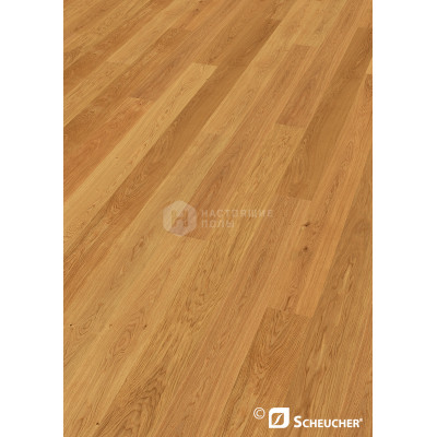 Паркетная доска Scheucher Parkett Woodflor 182 08998 Дуб Натур полуматовый лак однополосный, 2200*182*14 мм