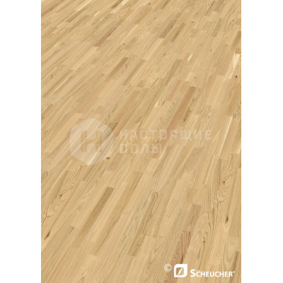 Паркетная доска Scheucher Parkett Woodflor 182 3-stripe Дуб Красный Натур полуматовый лак трехполосный, 2200*182*14 мм