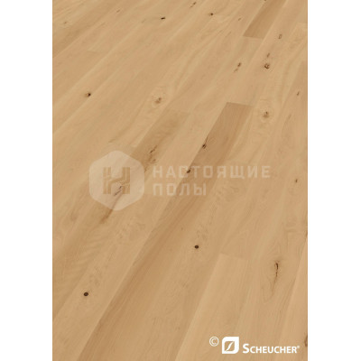 Паркетная доска Scheucher Parkett Woodflor 182 Бук Рустик пропаренный полуматовый лак однополосный, 2200*182*14 мм