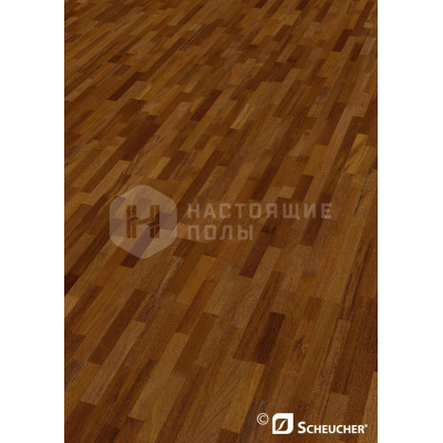 Паркетная доска Scheucher Parkett Woodflor 182 3-stripe 09060 Мербау под натуральным маслом трехполосный, 2200*182*14 мм