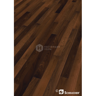 Паркетная доска Scheucher Parkett Woodflor 140 22164 Дуб Копченый Медиум Натур под натуральным маслом однополосный, 2200*140*14 мм