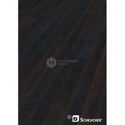 Паркетная доска Scheucher Parkett Woodflor 182 Дуб Копченый Перла Натур под натуральным маслом однополосный, 2200*182*14 мм