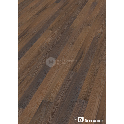 Паркетная доска Scheucher Parkett Woodflor 140 Valletta 23891 Дуб Копченый Медиум Натур Перла брашированный под натуральным маслом однополосный, 2200*140*14 мм