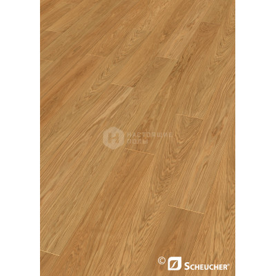 Паркетная доска Scheucher Parkett Woodflor 222 Valsega Дуб Натур поперечно брашированный под натуральным маслом однополосный, 2200*222*14 мм