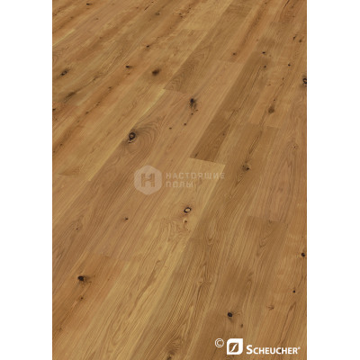 Паркетная доска Scheucher Parkett Woodflor 222 22167 Дуб Кантри под натуральным маслом однополосный, 2200*222*14 мм