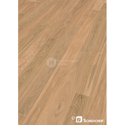 Паркетная доска Scheucher Parkett Woodflor 222 19740 Дуб Бьянка Натур под натуральным маслом однополосный, 2200*222*14 мм