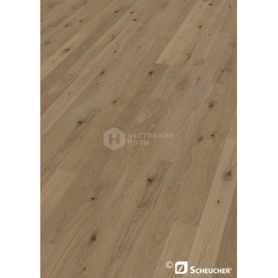 Паркетная доска Scheucher Parkett Woodflor 140 Valletta 21631 Дуб Кантри Силва брашированный под натуральным маслом однополосный, 2200*140*14 мм