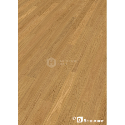 Паркетная доска Scheucher Parkett Woodflor 140 Valsega Дуб Натур поперечно брашированный под натуральным маслом однополосный, 2200*140*14 мм