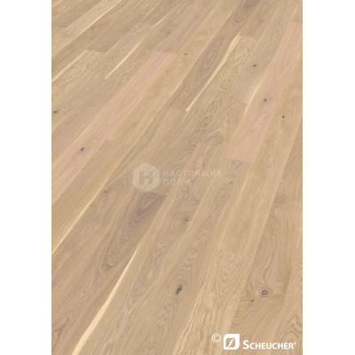 Паркетная доска Scheucher Parkett Woodflor 182 Дуб Бьянка Рустик под натуральным маслом однополосный, 2200*182*14 мм