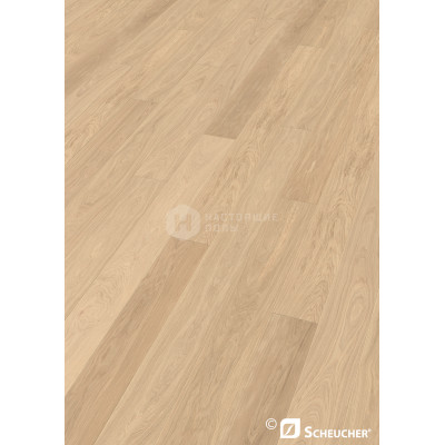 Паркетная доска Scheucher Parkett Woodflor 182 Valsega Дуб Бьянка Натур поперечно брашированный под натуральным маслом однополосный, 2200*182*14 мм