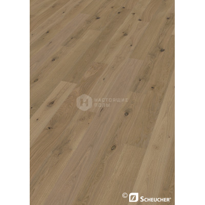 Паркетная доска Scheucher Parkett Woodflor 182 Valletta Дуб Силва Кантри брашированный под натуральным маслом однополосный, 2200*182*14 мм