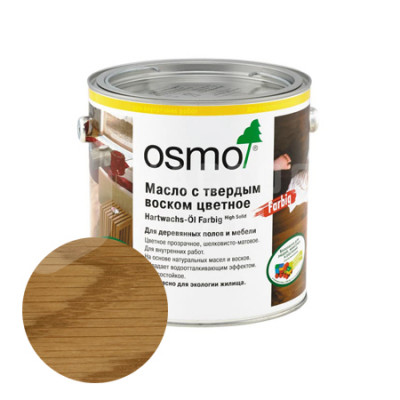 Масло с твердым воском цветное Osmo Hartwachs-Ol Fabrig 3071 Мед (0.125л)
