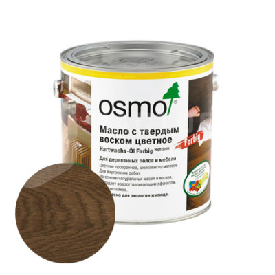 Масло с твердым воском цветное Osmo Hartwachs-Ol Fabrig 3075 Черное (0.125л)
