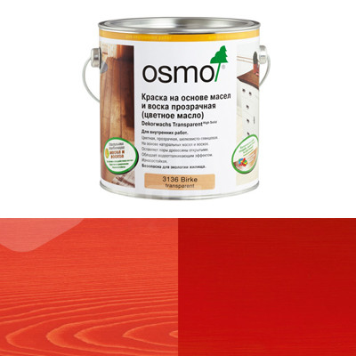 Цветное декоративное масло Osmo Dekorwachs Intensive Tone 3104 Красный RAL 3000 (0.125л)