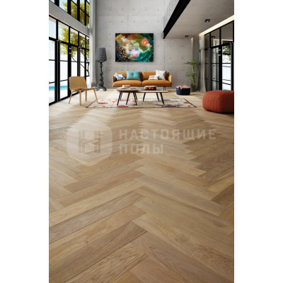 Паркет Елочка Design Parquet Loft Pro Дуб Жасмин Рустик глубоко брашированный со следами от пилы под натуральным маслом, 500*90*16 мм