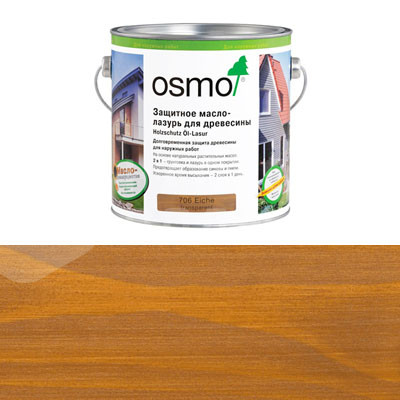 Защитное масло-лазурь для древесины Osmo Holzschutz Ol-Lasur 706 Дуб (0.125л)