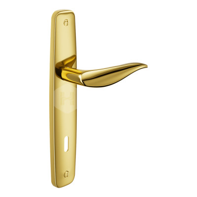Дверная ручка на планке с отверстием под ключ буратино Art AR10P PVD