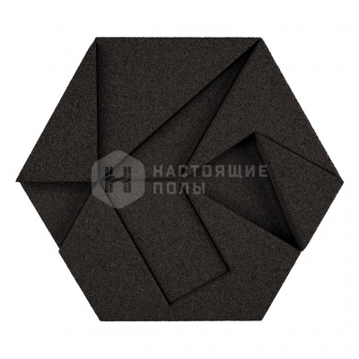Декоративные панели Muratto Organic Blocks Hexagon MUOBHEX09 Black, 220*190*30 мм