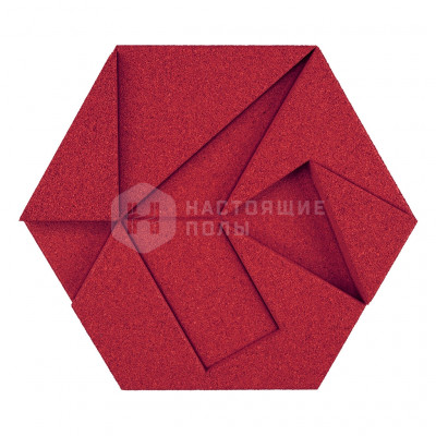 Декоративные панели Muratto Organic Blocks Hexagon MUOBHEX06 Red, 220*190*30 мм