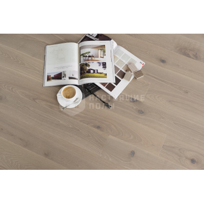 Инженерная доска Coswick Брашированная коллекция 1221-4584 Ясень Серое облако Таверн шелковое масло ультраматовое, 300-1845*107.95*12.7 мм