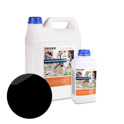 Краска для разметки спортивных полов Tover Sportfloor Color черный (RAL 9017) 1.1 л.