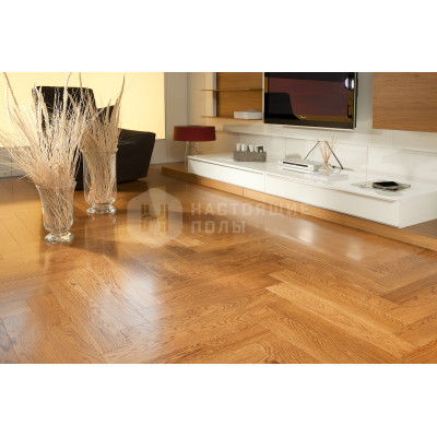 Паркет Елочка Coswick коллекция Английская елка 1168-1104 Дуб Орех Селект энд Бэттер под лаком, 647.7*107.95*15 мм