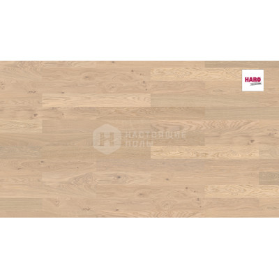 Инженерная доска Haro Prestige 530368 Дуб Пуро Белый Маркант брашированный однополосный, 1000*120*10 мм