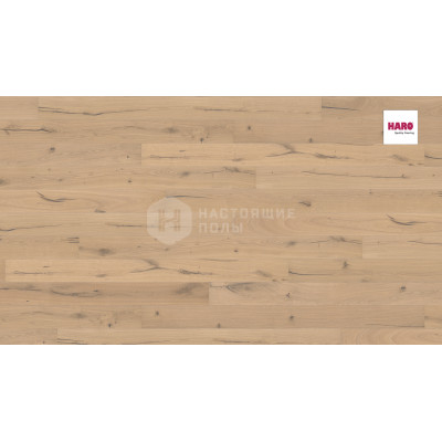 Паркетная доска Haro 3500 Strip 537348 Дуб Пуро Белый Алабама брашированный однополосный, 2200*180*12 мм