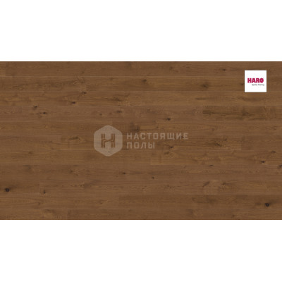 Паркетная доска Haro 3500 Strip 534608 Дуб Мускатный Орех Коричневый Юниверсал брашированный однополосный, 2200*180*12 мм
