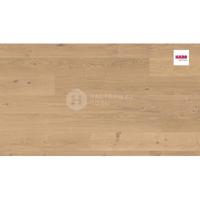 Паркетная доска Haro 4000 Plaza 538963 Дуб Пуро Белый Юниверсал глубоко брашированный однополосный, 2200*240*13.5 мм