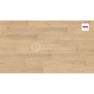 Паркетная доска Haro 4000 Plaza 536545 Дуб Песочно-Белый Маркант брашированный однополосный, 2200*240*13.5 мм