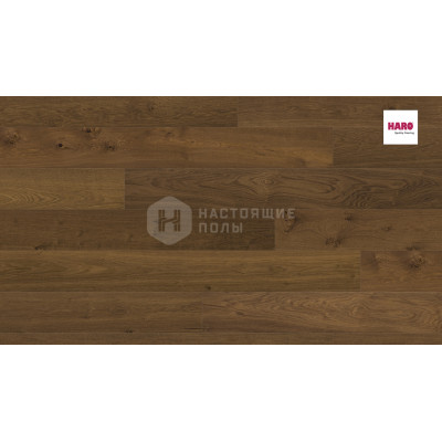 Паркетная доска Haro 4000 Plaza 538968 Дуб Мореный Саваж брашированный однополосный, 2200*240*13.5 мм