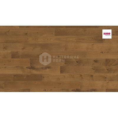 Паркетная доска Haro 4000 Plaza 533499 Дуб Дымчатый Юниверсал глубоко брашированный однополосный, 2200*220*13.5 мм