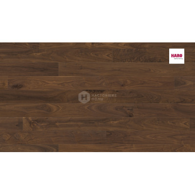 Паркетная доска Haro Parquet 4000 Strip 533051 Орех Американский Маркант однополосный