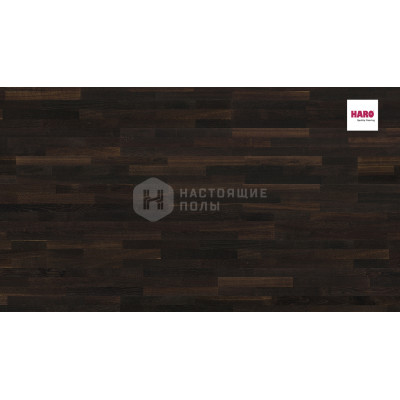 Паркетная доска Haro Parquet 4000 530141 Дуб Африканский копченый Тренд брашированный трехполосный
